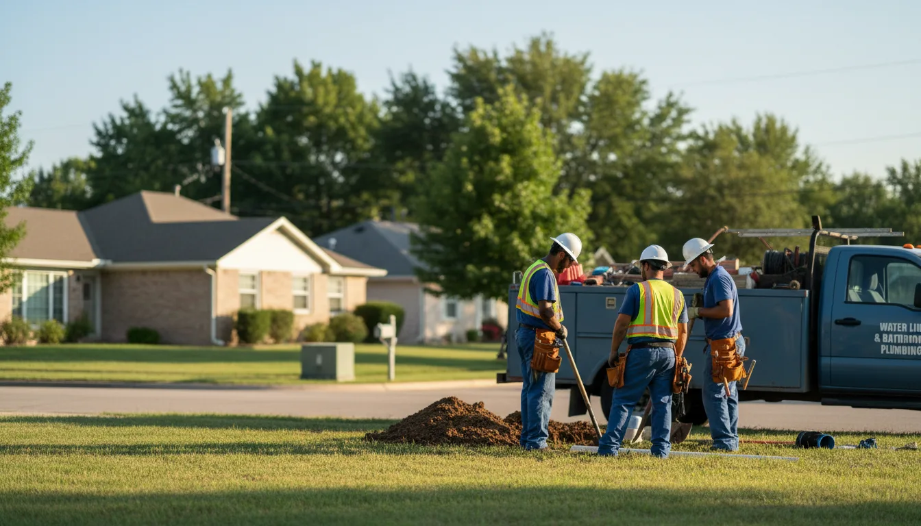 Residential water line and bathroom plumbing service in Purcell, OK